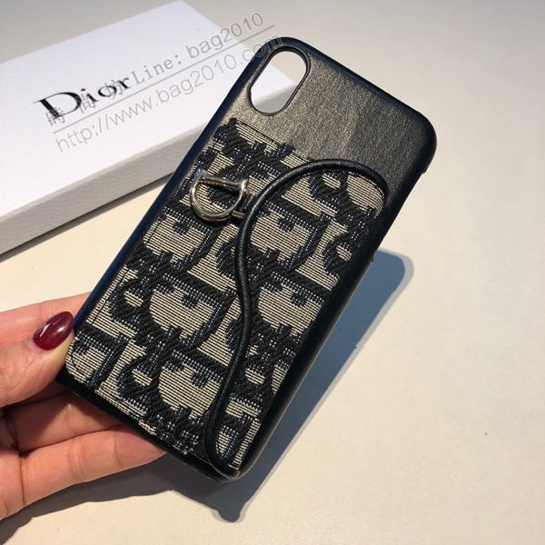 Dior手機套 迪奧布藝刺繡 可當支架 手機殼 半包插卡手機殼  mmk1019